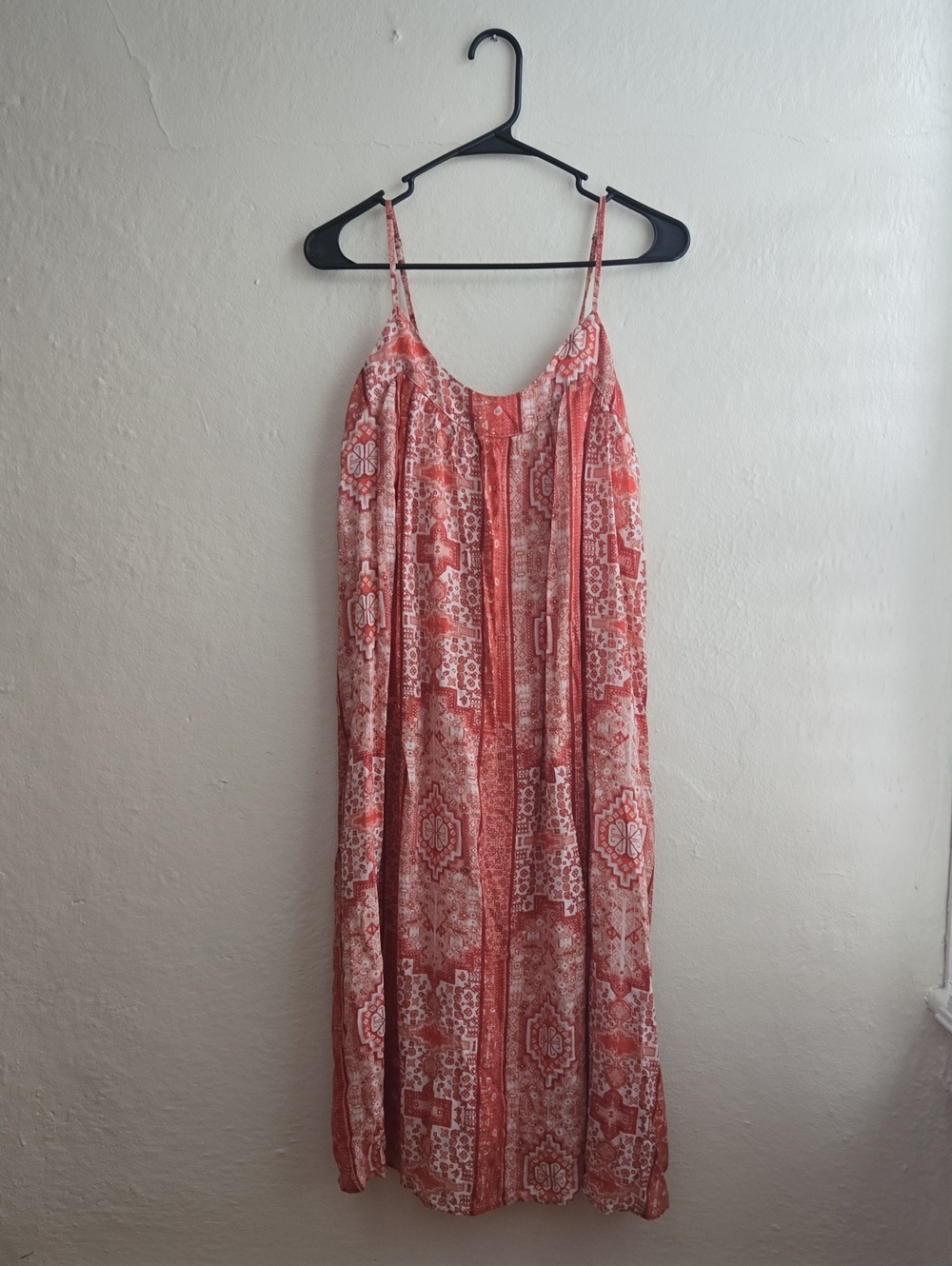 Lucky Brand Coral Print Maxi Dress with Spaghetti Straps